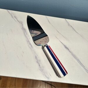 Boston warehouse Stainless Steel Cake Server with Red, White, and Blue Handle